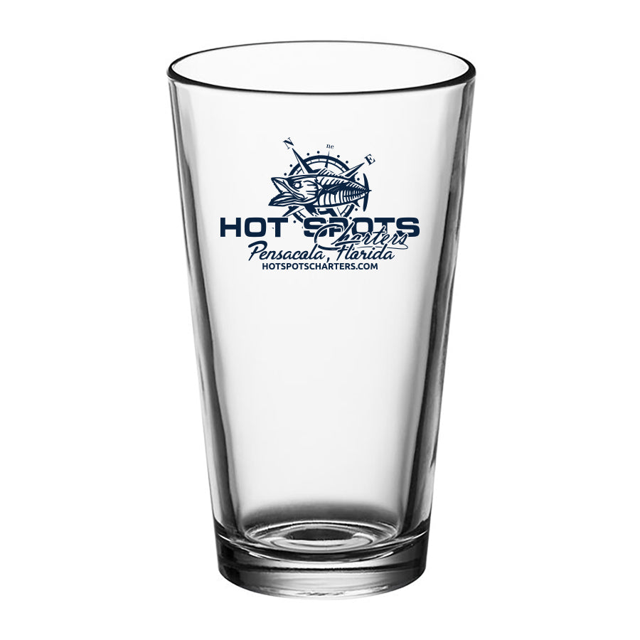 Hot Spots Logo Beer Glass