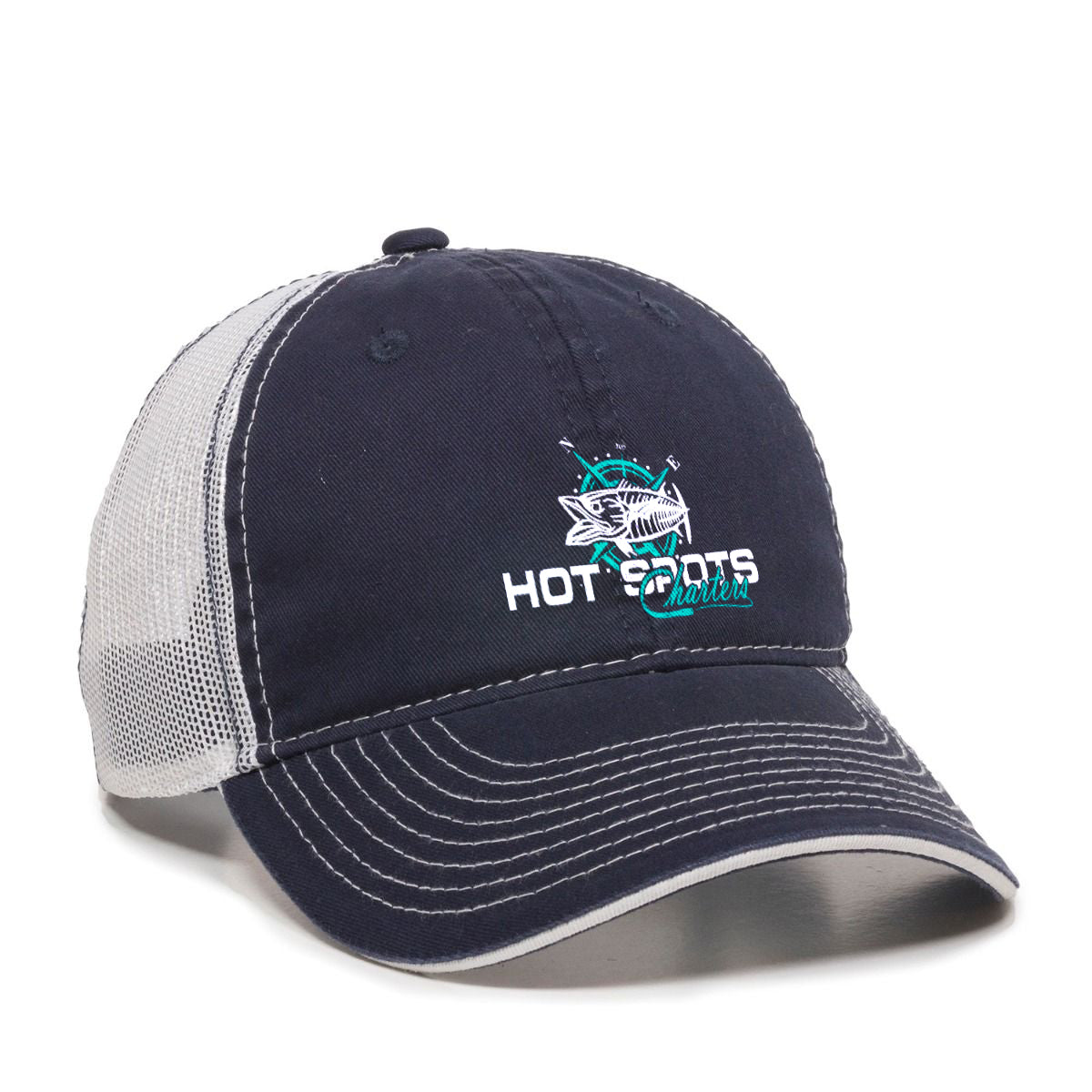 Hot Spots Logo N/W Unstructured Hat – Hot Spots Charters